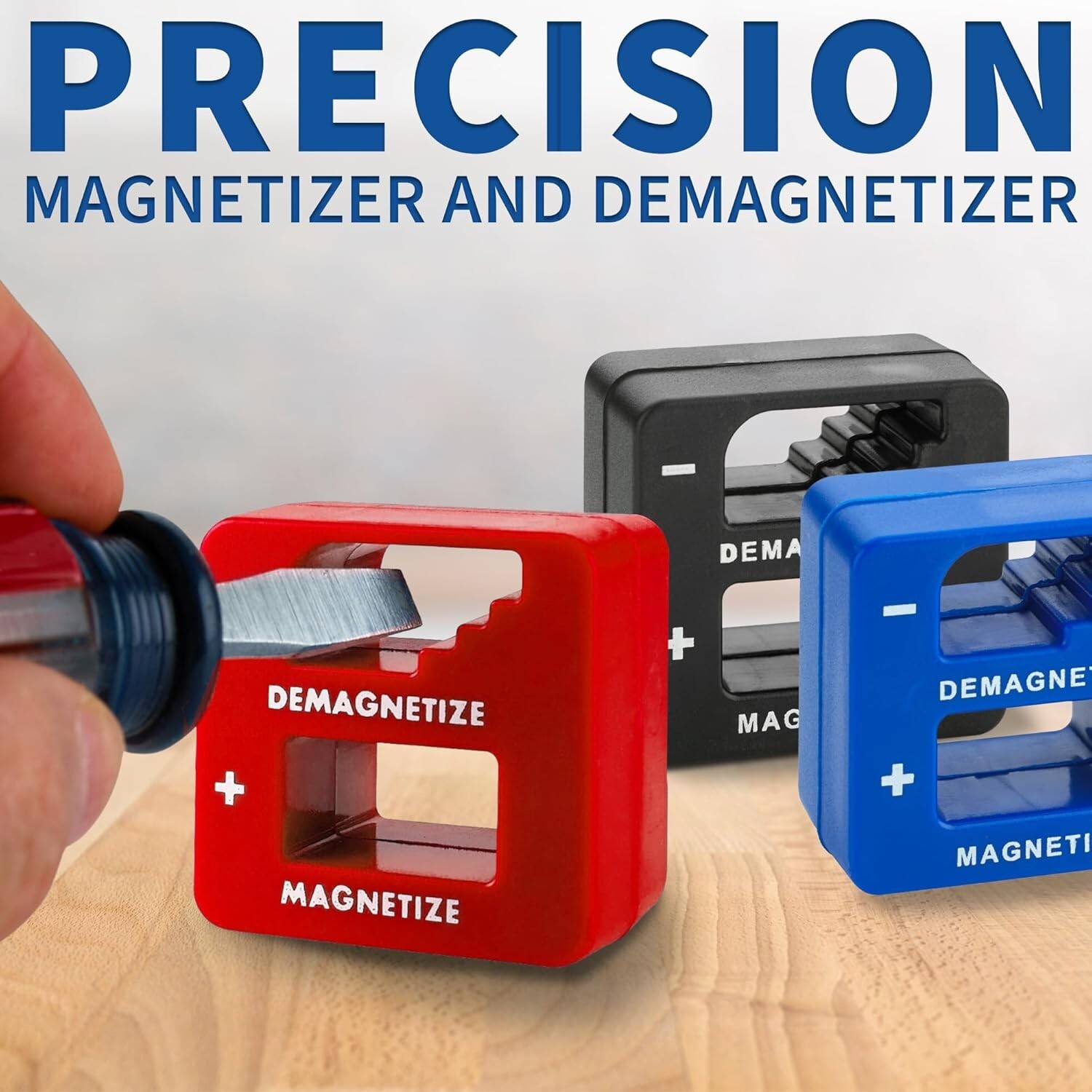 Demagnetizer and Magnetizer - 3 Pack - Red, Black, and Blue