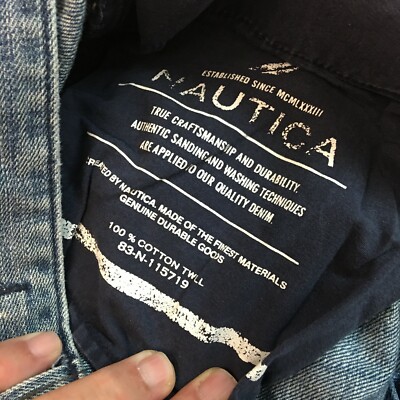 トップス A Nautica Mens Regular Straight Leg Blue Denim Jeans Size 34 36X32