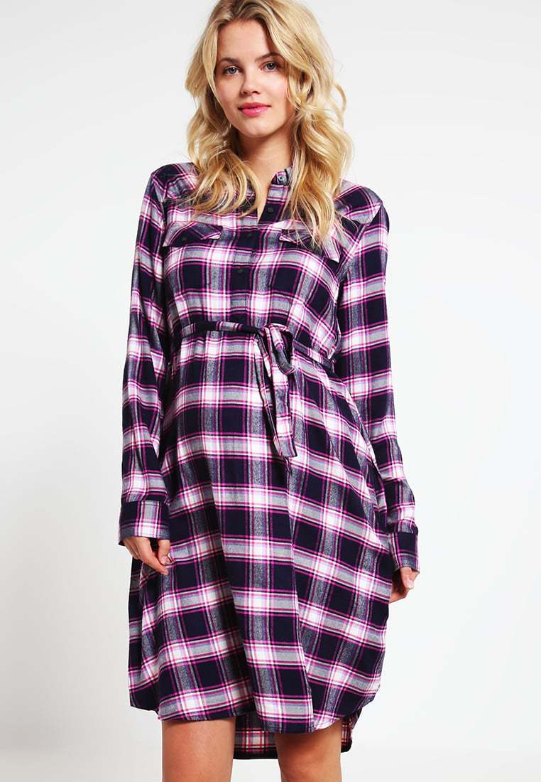pink plaid maternity dress NWT GAP Maternity Plaid tie-belt shirtdress, Pink Plaid SIZE L #274324  v01318