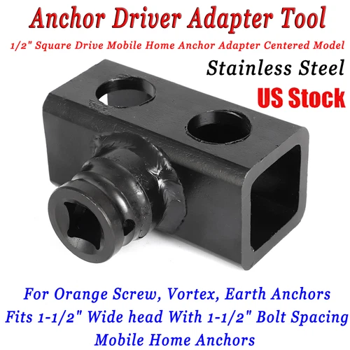 1/2" Ground Earth Utility Eye Mobile Home Hurricane Anchor Driver Adapter Tool