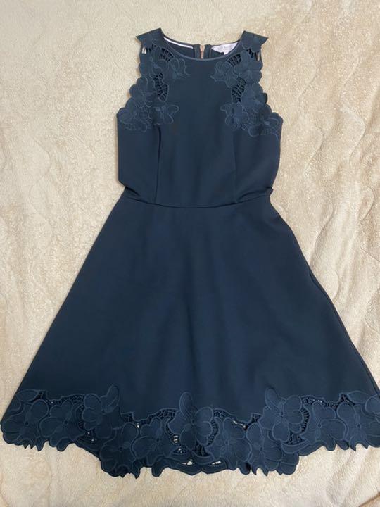 TED BAKER Women's Embroidered Floral Lace A-Line Dress Black Size 1 USED |  eBay
