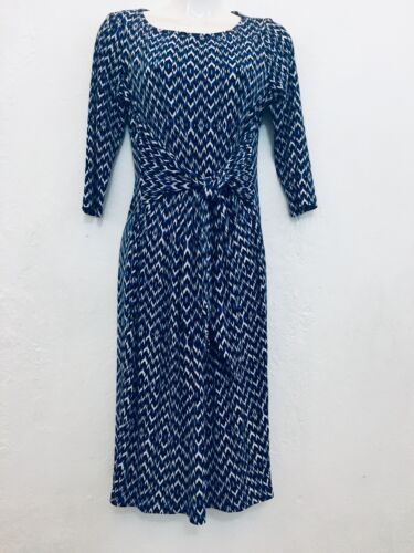 Jones New York Women's Dress Round neck 3/4 sleeves & Tie Front Size 6 NWT