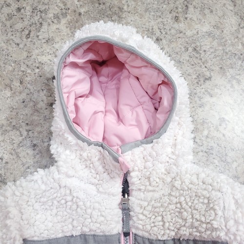 Gerry Puffer Jacket Girls 4T Pink Gray Reversible Weight Full Zip Stars Faux - Picture 11 of 21