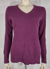 Alex Marie purple 100 Cashmere V-neck pullover sweater ladies Medium