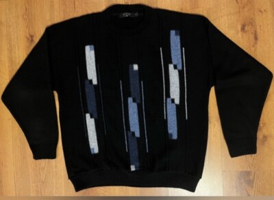 Vintage Sweater Protege Pullover Black Men s Medium