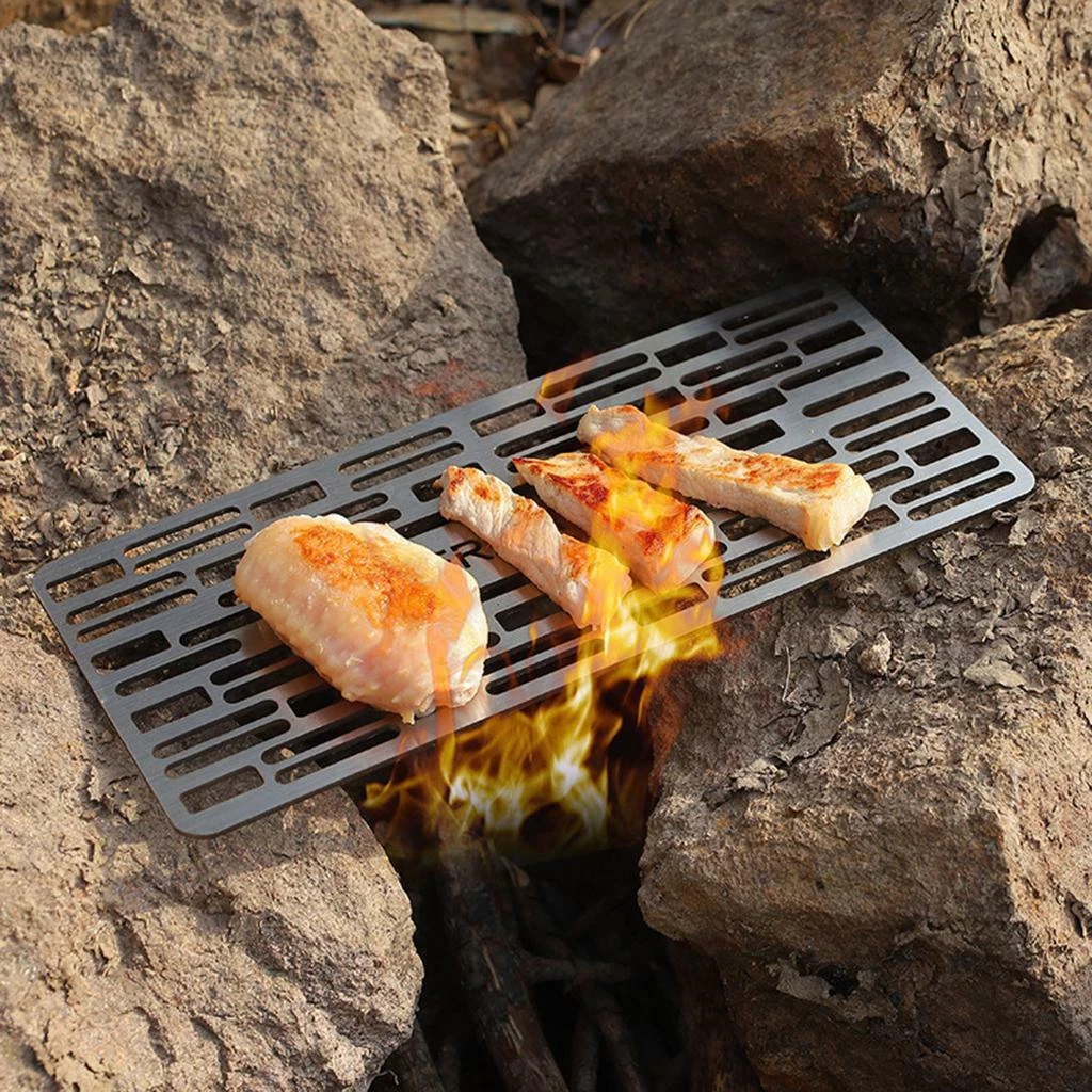 1pc Outdoor Barbecue Grid, Stainless Steel Baking Net For Camping