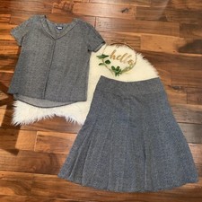 Pendleton Woolen Mills Womens 2 Piece Skirt Set Blue Size 8 Blue Print Pleated