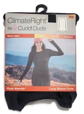ClimateRight by Cuddl Duds Women Plush Warmth Base Layer Crew Top - Size M