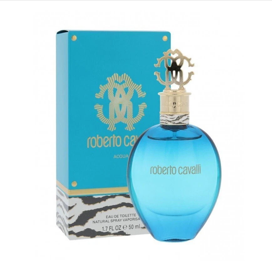RARO!! Roberto Cavalli Acqua 1,7 oz 50 ml Eau de Toilette Spray Mujer Caja Sellada Foto 2 de 3