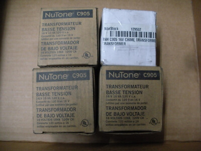 Nutone Broan C905 bell chime transformer 16v 10VA lot of 4 120v primary