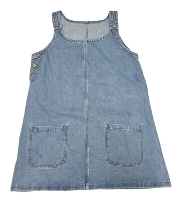 chinese dress ladies Women’s Pieced Denim Jumper Dress – Wash Lab Marina Blue / S main image 1