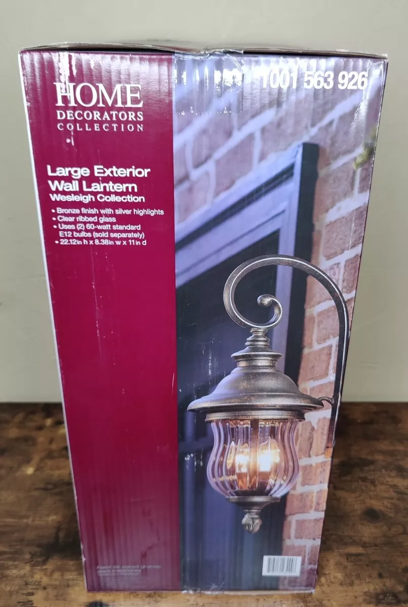 NEW Home Decorators Collection Bronze LARGE Exterior Wall Lantern