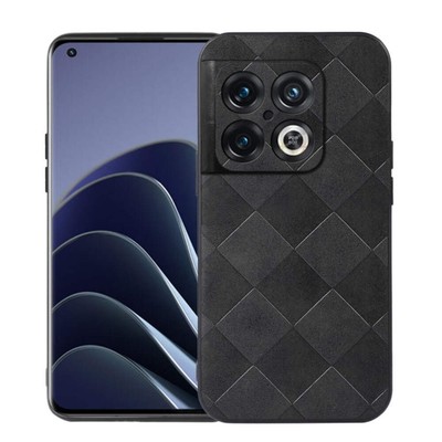 Weave Plaid PU Phone Case For OnePlus 10 Pro 5G / Nord CE 2 5G