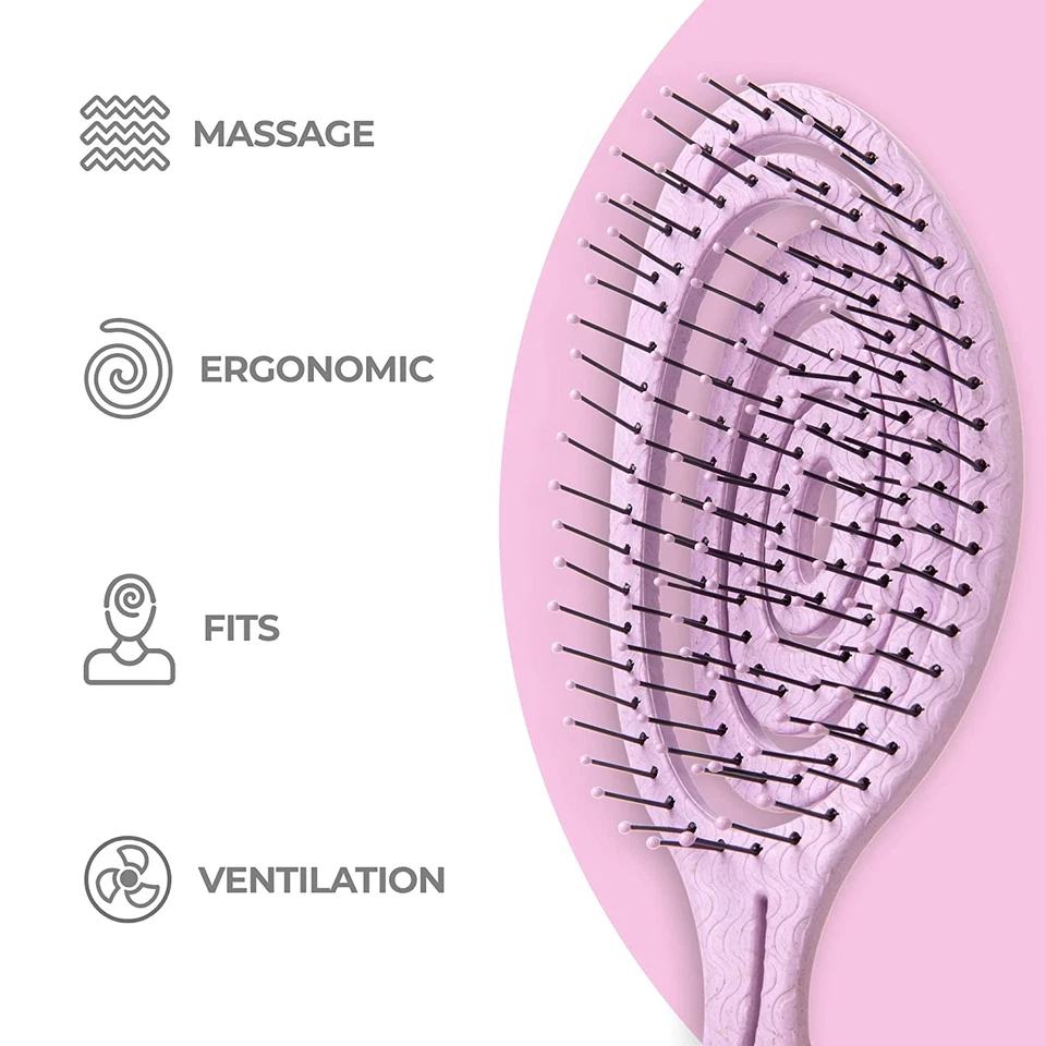 Organic Detangling Hair Brush for Women, Men & Children - Does Not Pull on Hair  - Image 3 of 4