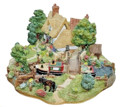 リリパットレーン　FLATFORD LOCK Vintage 1998 Lilliput Lane 'Flatford Lock' Sculpture Figurine With Box