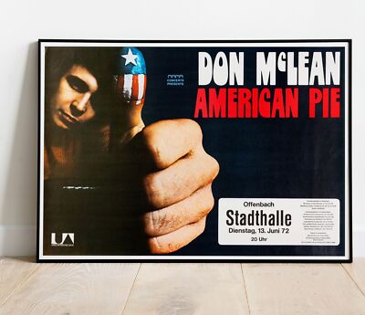 Don Mclean 1972 Offenbach Deutschland Tour Poster - Live #407