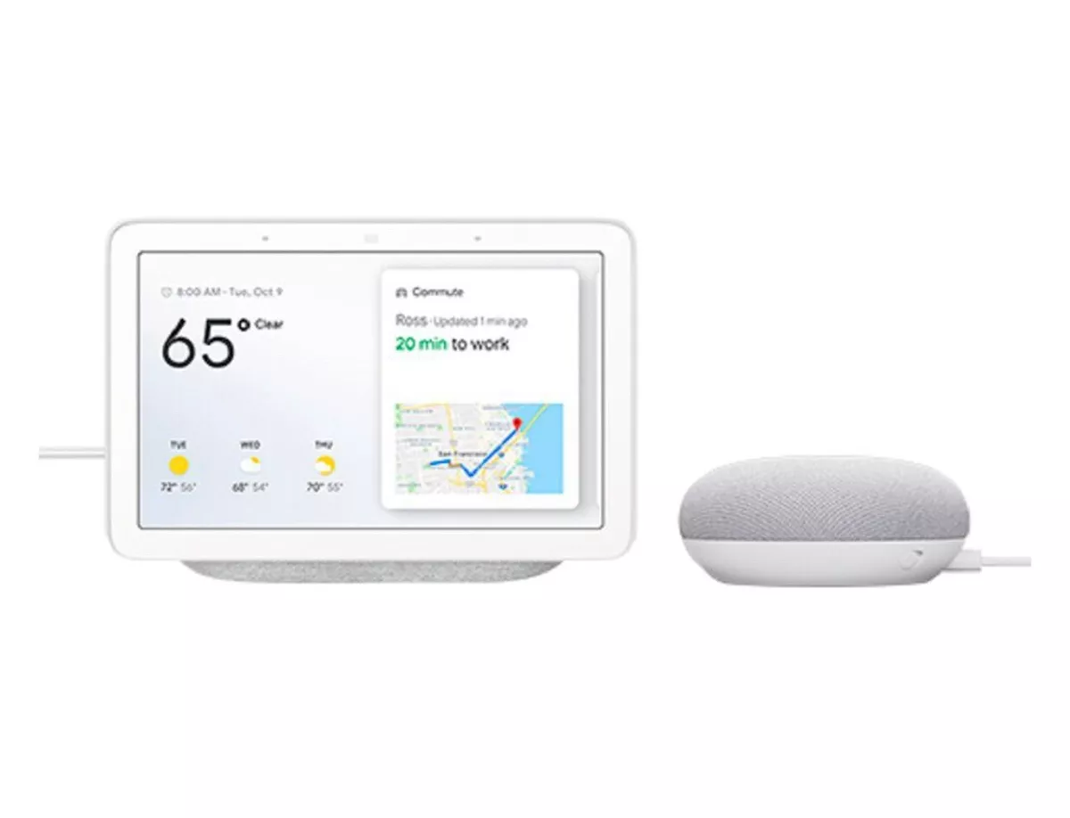 Google Nest Hub in Chalk with Google Home Mini in Chalk | eBay