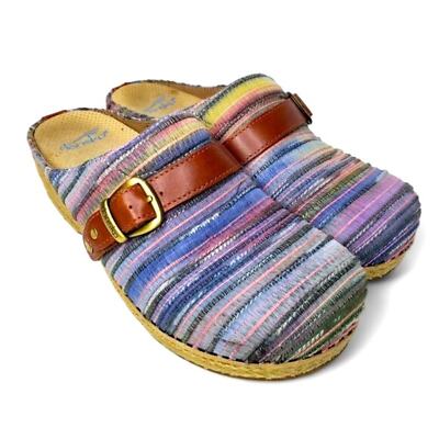 Dansko Jute Pro Clog Women's Artisan Weave Espadrille Boho Striped Slip On 9.5