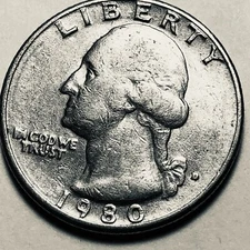 1980 D Washington quarter folder filler circulated