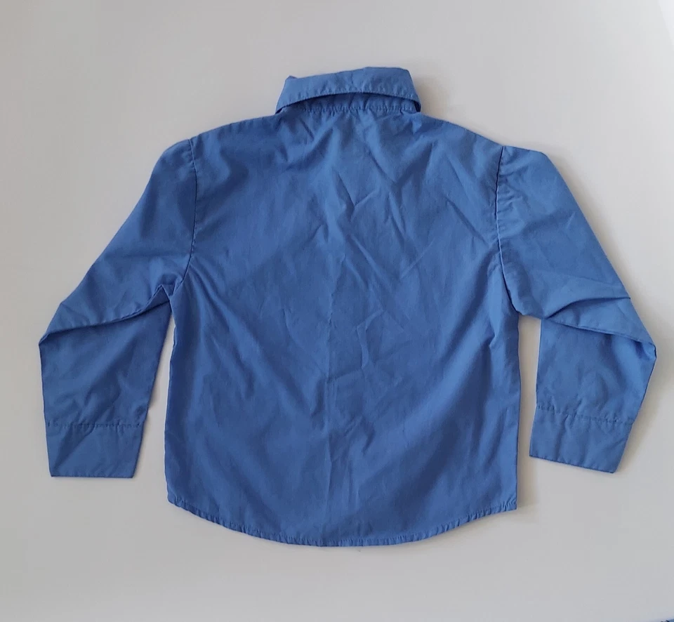 Andrew Fezza Niños Talla 4T Manga Larga Con Botones Camisa Vestido Conjunto Corbata Azul Foto 4 de 4