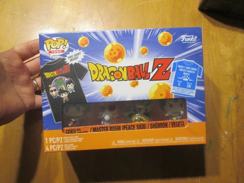 FUNKO POP TEE TSHIRT S SMALL & POCKET DRAGON BALL Z GOKU VEGETA SHENRON + BUNDLE