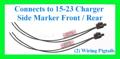 2 Pack fits 2015-23 Dodge Charger Side Marker Front Rear Connector Plug Pigtail