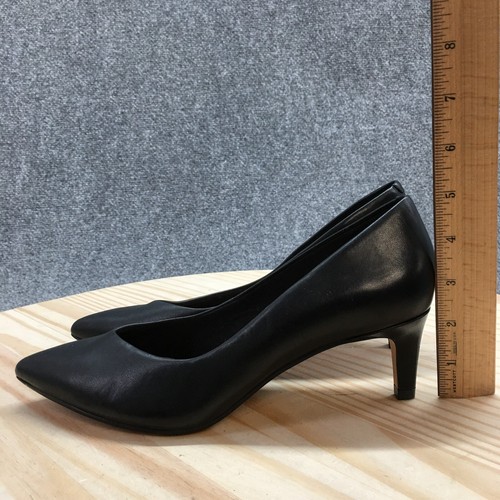Clarks Heels Womens 8.5 M Laina55 Court Pointed Pumps 26148904 Black Leather - Picture 8 of 18