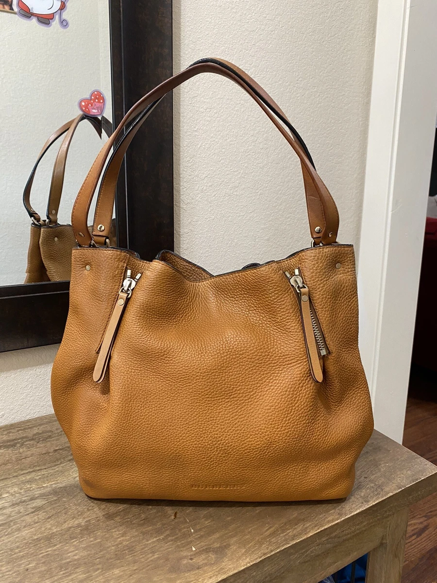 Burberry Small E-Canvas Belted Tote - Brown