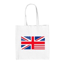 Union Jack US Flag - Canvas Tote Bag - USA UK United Kingdom America Flags