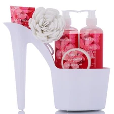 Draizee Heel Shoe Home Spa Gift Set–Cherry Blossom Scented Bath Essentials Gift