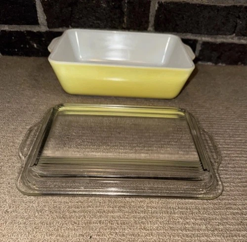 Vintage Pyrex Dish 0503 Yellow With Lid 503-c