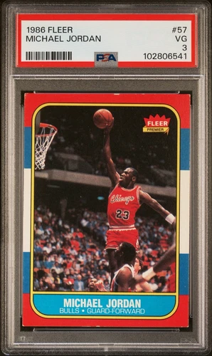 1986-87 Fleer Michael Jordan Rookie RC #57 Bulls PSA 3