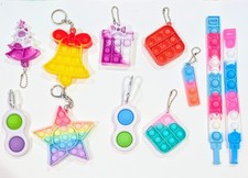 Lot/11 Fidget Pop It Toys Various Brands Keychains Bracelets Multicolor