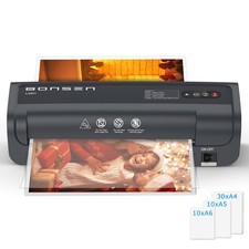 BONSEN A4 Laminator Machine with 50 Laminating Pouches Never Jam Technology