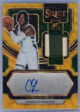 2023-24 Select Chris Livingston Rookie Gold Wave Patch Auto RPA /10 Bucks