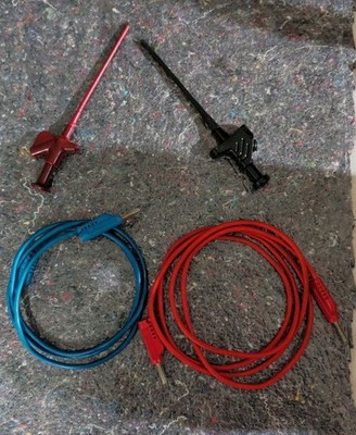 Original Hirschmann Klemmprüfspitzen, 2 Stück + 2 Kabel unterschiedlicher Länge