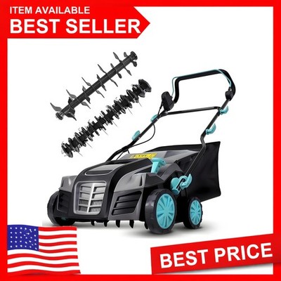 16'' Electric Lawn Dethatcher 15 Amp Grass Scarifier