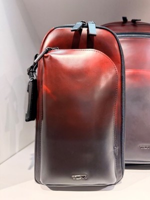 NEW Tumi Harrison GREGORY Leather Sling Crossbody Bag - BURNISHED WINE OMBRE