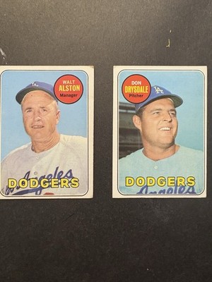 1969 Topps Baseball Dodgers HOF s Alston & Drysdale