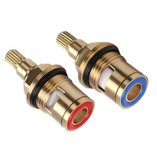 Brass Ceramic Stem Disc Cartridge Faucet Valve Replacement Quarter Turn 1/2" for