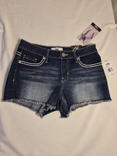 YMI Jeans Women's Denim Shorts Juniors Size 3/26 Premium Stitch Mid-Rise Blue