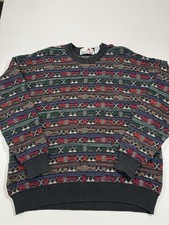 Vintage Florence Tricot Sweater Mens XL Multicolor Coogi Style Textured 3D Knit