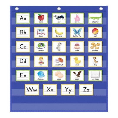 Standard Pocket Charts 7 Pocket Teacher Lessons Classroom Blue 3 Strips