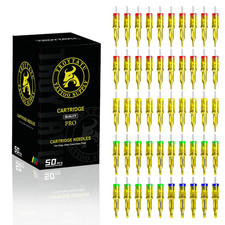 50PCS Disposable Tattoo Cartridge Needles, Assorted Mixed Size 12 Round Liner S
