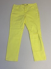 Seven7 Pants Women 16  Bright Yellow Stretch Mid Rise Skinny Distressed