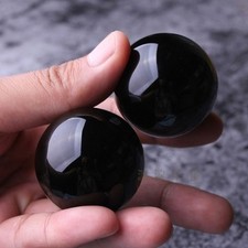 Black Obsidian Hand Exercise Massage Balls Pair 47mm Standard Size