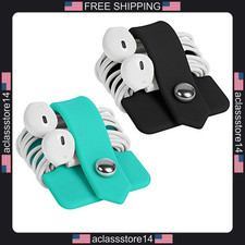 Cord organizer earbuds holder set of 2 earphone wrap cable winder headsets