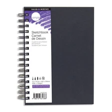 Daler-Rowney Simply... Sketchbook, Soft White Pages,(65lb/100g), Black Cover