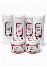 Dove Frosted Plum Berry Holiday Bundle 4 Deodorants  2 Scrubs NEW