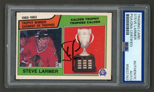 Steve Larmer Signed 1983-84 O-Pee-Chee Rookie Card #206 (PSA) Chicago Blackhawks